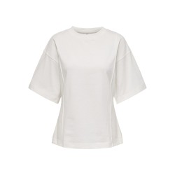 JDY Ruby Kortærmet Piping T-shirt - Cloud Dancer