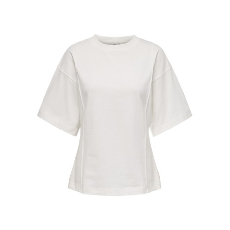 JDY Ruby Kortærmet Piping T-shirt - Cloud Dancer