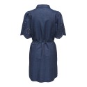 JDY Billie 2/4 Ærme Chambray Midi Kjole - Medium Blue Denim