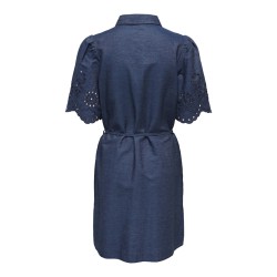 JDY Billie 2/4 Ærme Chambray Midi Kjole - Medium Blue Denim