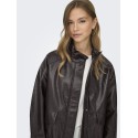 ONLY Julia Faux Leather bomber jakke - Chocolate Torte