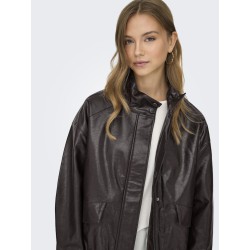 ONLY Julia Faux Leather bomber jakke - Chocolate Torte
