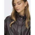 ONLY Julia Faux Leather bomber jakke - Chocolate Torte