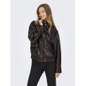 ONLY Julia Faux Leather bomber jakke - Chocolate Torte