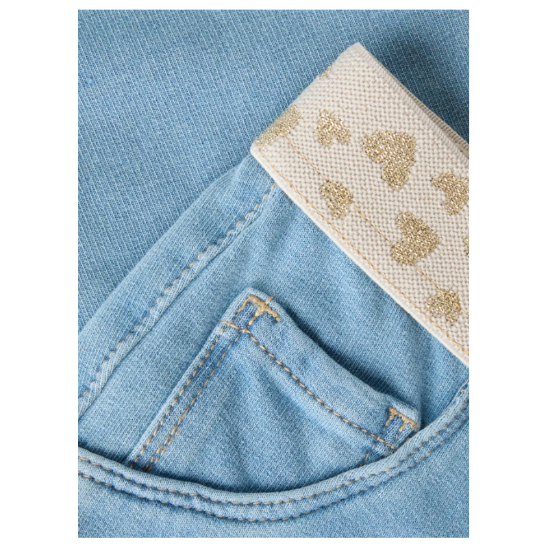 NAME IT Baby/Mini Salli Slim Sweat Jeans - Light Blue Denim / Hjerte