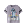 NAME IT Kids Stitch S/S T-shirt - Lavender Gray
