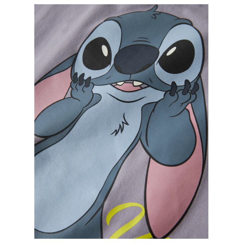 NAME IT Kids Stitch S/S T-shirt - Lavender Gray