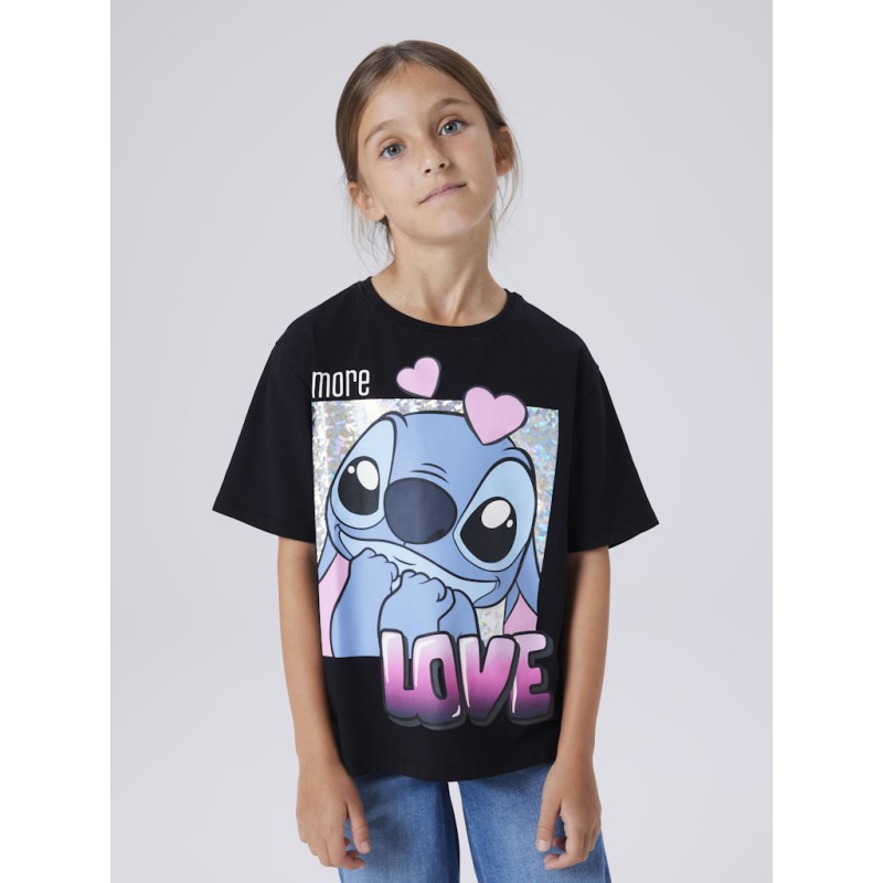 NAME IT Kids Fora Stitch S/S Regular T-shirt - Bright White
