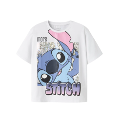 NAME IT Kids Fora Stitch S/S Regular T-shirt - Bright White
