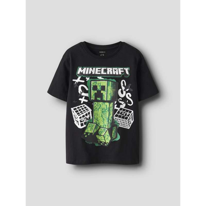 NAME IT Kids Di Minecraft S/S Regular T-shirt - Bright White