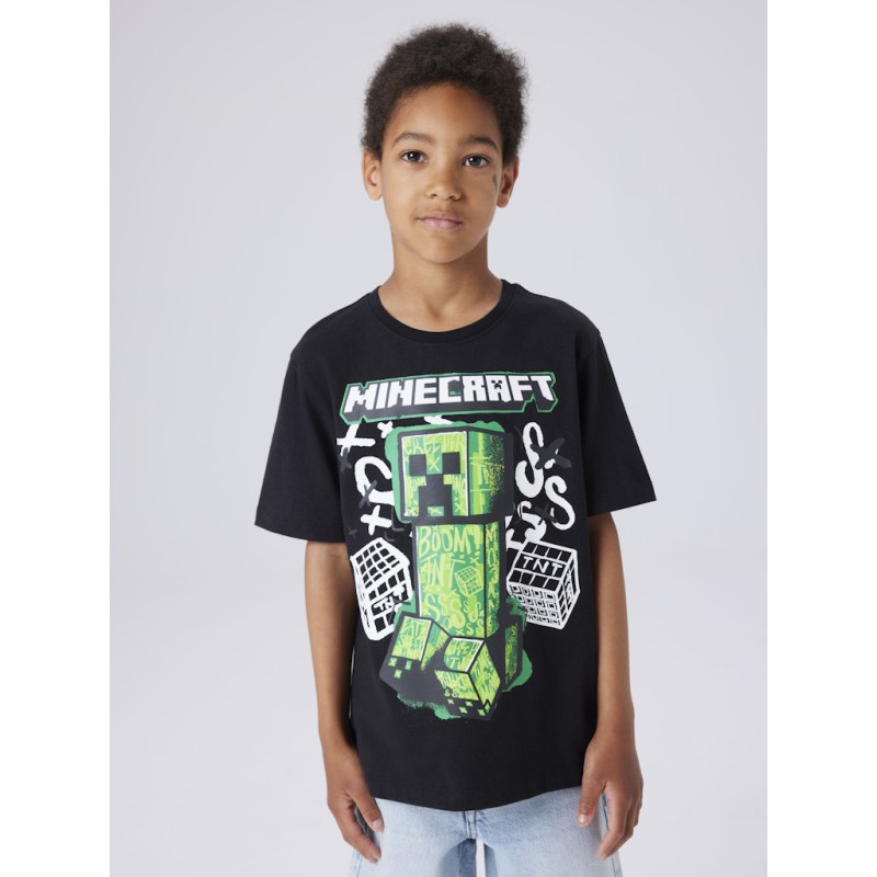 NAME IT Kids Di Minecraft S/S Regular T-shirt - Bright White