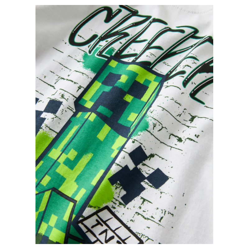 NAME IT Kids Di Minecraft S/S Regular T-shirt - Bright White