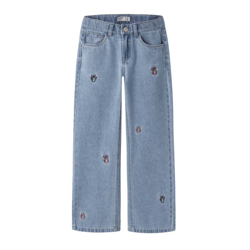 NAME IT Kids Stitch Brede Jeans - Light Blue Denim