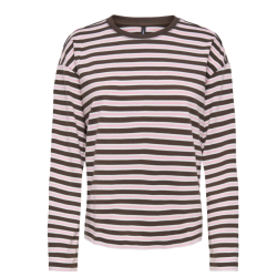 ONLY New soph langærmet bluse - Black Coffee / Orchid