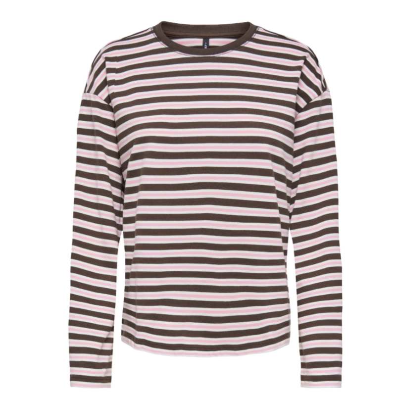 ONLY New Sophie O-Neck L/S Top - Black Cofee/ Orchid