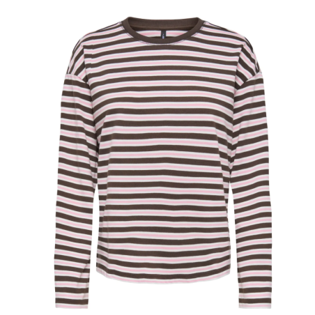 ONLY New soph langærmet bluse - Black Coffee / Orchid