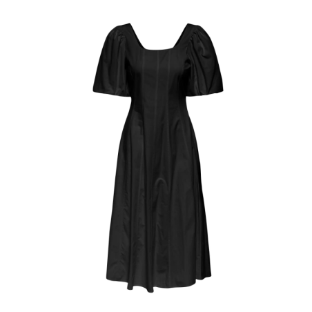 JDY Penelope S/S Midi Kjole Med Pufærmer - Black