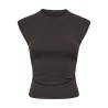 ONLY Mira kortærmet Ruching top - Black Coffee