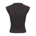 ONLY Mira kortærmet Ruching top - Black Coffee