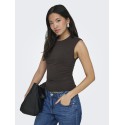ONLY Mira kortærmet Ruching top - Black Coffee