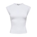ONLY Mira kortærmet Ruching top - White