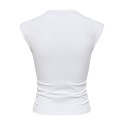 ONLY Mira kortærmet Ruching top - White