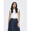 ONLY Mira kortærmet Ruching top - White
