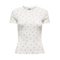 JDY Lucky S/S Rund Hals T-shirt - Cloud Dancer