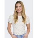 JDY Lucky S/S Rund Hals T-shirt - Cloud Dancer