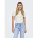 JDY Lucky S/S Rund Hals T-shirt - Cloud Dancer