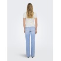 JDY Lucky S/S Rund Hals T-shirt - Cloud Dancer