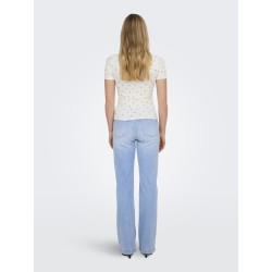 JDY Lucky S/S Rund Hals T-shirt - Cloud Dancer