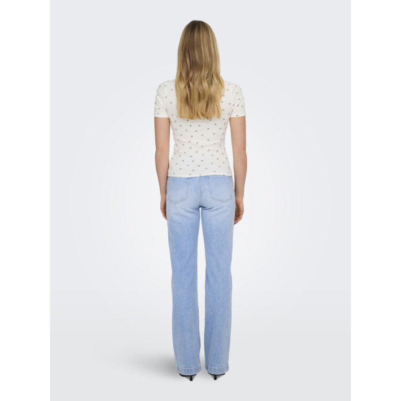 JDY Lucky S/S Rund Hals T-shirt - Cloud Dancer