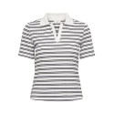 JDY Helga Kortærmet Rib Polo Top - Cloud Dancer