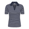 JDY Helga Kortærmet Rib Polo Top - Navy Blazer