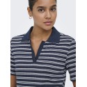 JDY Helga Kortærmet Rib Polo Top - Navy Blazer