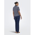 JDY Helga Kortærmet Rib Polo Top - Navy Blazer