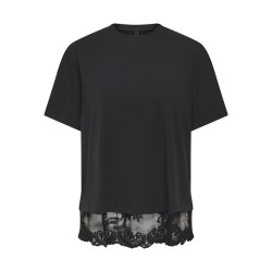 ONLY Vivi kortærmet blonde t-shirt - Black