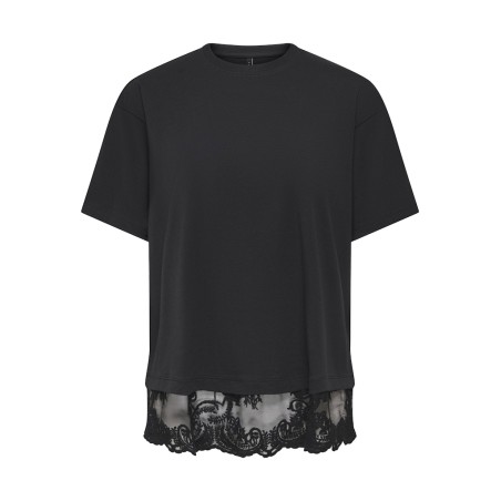 ONLY Vivi kortærmet blonde t-shirt - Black