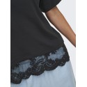 ONLY Vivi kortærmet blonde t-shirt - Black