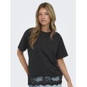 ONLY Vivi kortærmet blonde t-shirt - Black