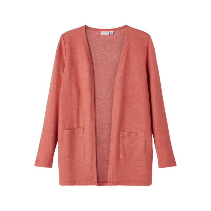 NAME IT Kids Victri Langærmet Strik Cardigan - Etruscan Red