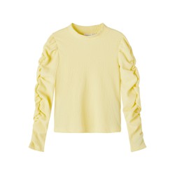 NAME IT Kids Bemel Langærmet Puffer Top - Double Cream