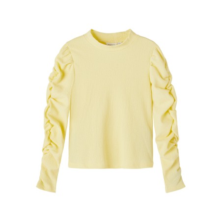 NAME IT Kids Bemel Langærmet Puffer Top - Double Cream
