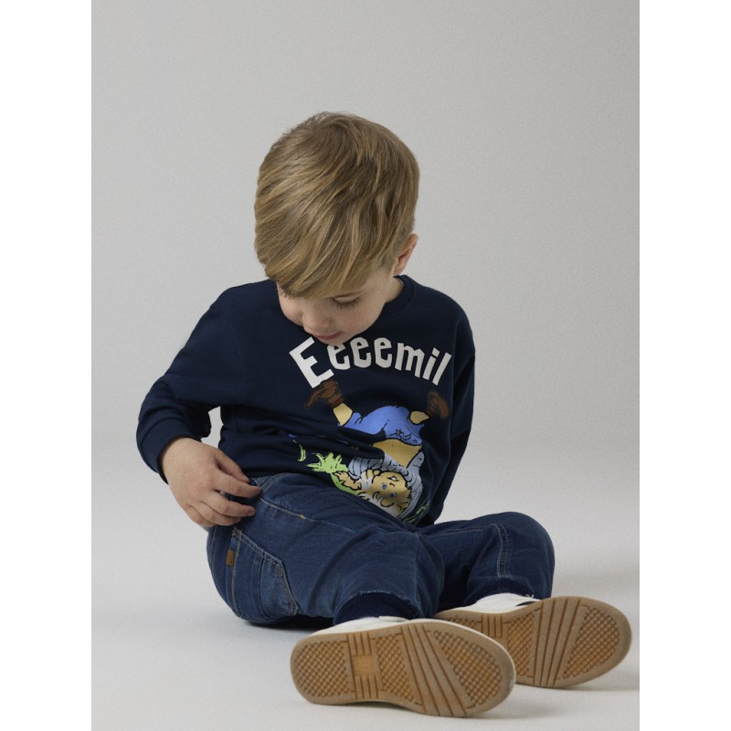 NAME IT MINI Maska Emil langærmet Bluse - Navy Blazer