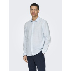 ONLY & SONS Caiden Hør Skjorte - Cashmere Blue