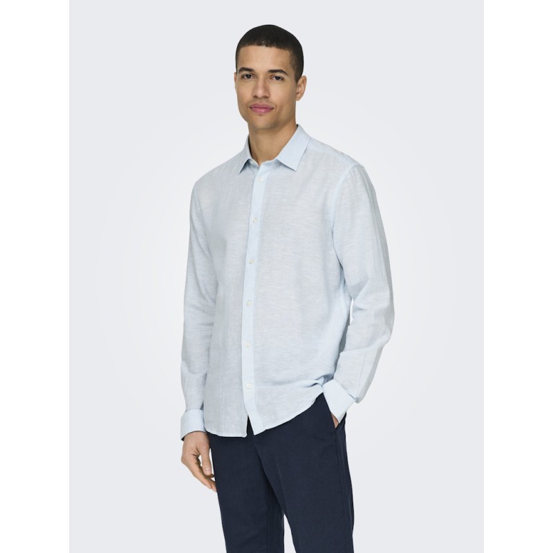 ONLY & SONS Caiden Hør Skjorte - Cashmere Blue