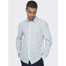 ONLY & SONS Caiden Hør Skjorte - Cashmere Blue