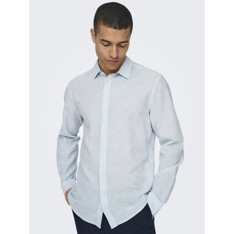 ONLY & SONS Caiden Hør Skjorte - Cashmere Blue