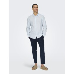 ONLY & SONS Caiden Hør Skjorte - Cashmere Blue